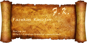 Fazekas Kasztor névjegykártya